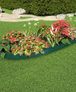 vidaXL Lawn Edgings 10 pcs Green 65×15 cm PP