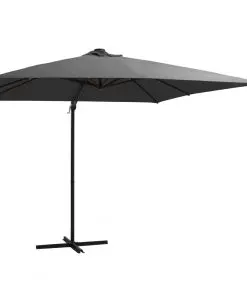 vidaXL Cantilever Umbrella with LED lights and Steel Pole 250×250 cm Anthracite