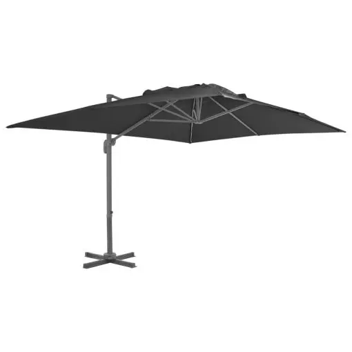 vidaXL Cantilever Umbrella with Aluminium Pole 4×3 m Black