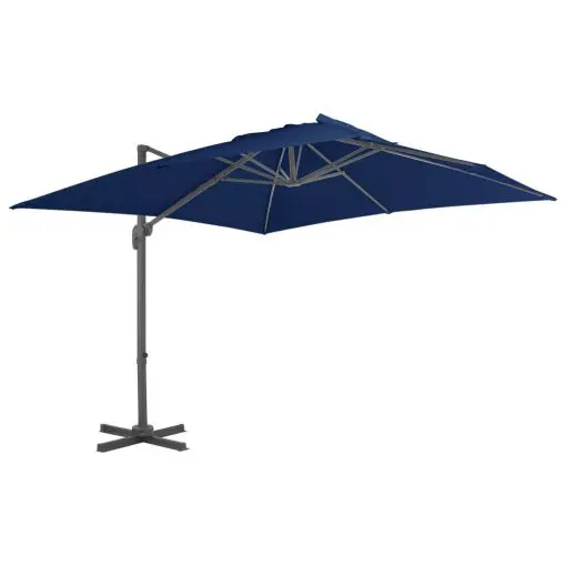 vidaXL Cantilever Umbrella with Aluminium Pole 3×3 m Azure Blue
