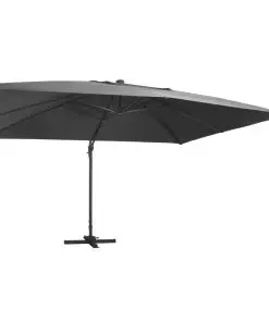 vidaXL Cantilever Umbrella with LED Lights and Aluminium Pole 400×300 cm Anthracite