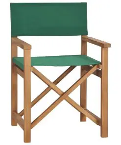 vidaXL Director’s Chair Solid Teak Wood Green