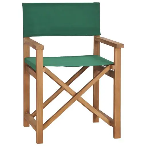 vidaXL Director’s Chair Solid Teak Wood Green