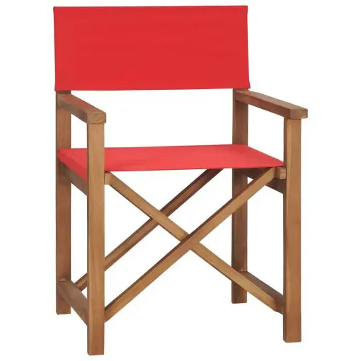 vidaXL Director’s Chair Solid Teak Wood Red