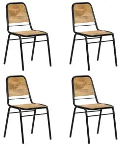 vidaXL Dining Chairs 4 pcs Solid Mango Wood