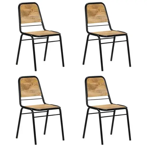 vidaXL Dining Chairs 4 pcs Solid Mango Wood