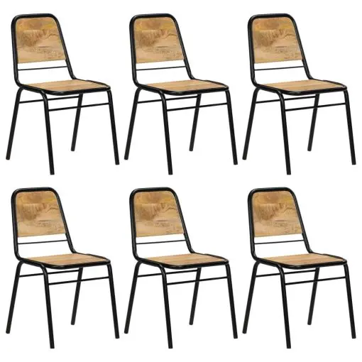 vidaXL Dining Chairs 6 pcs Solid Mango Wood