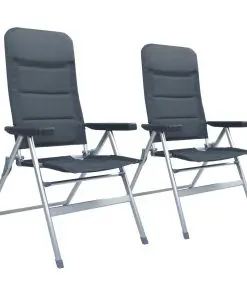 vidaXL Reclining Garden Chairs 2 pcs Aluminium Grey