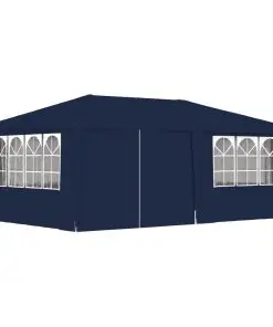 vidaXL Professional Party Tent with Side Walls 4×6 m Blue 90 g/m²