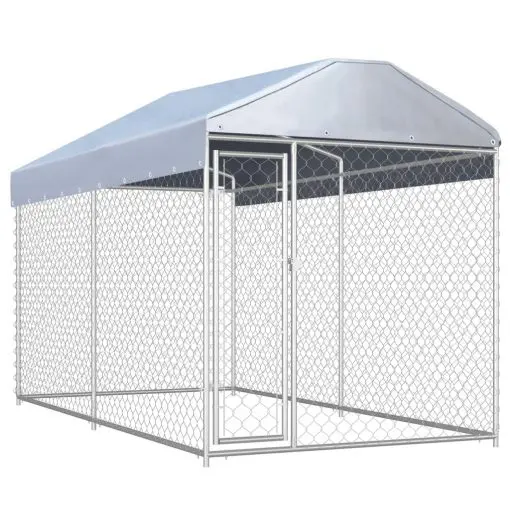 vidaXL Outdoor Dog Kennel with Canopy Top 382x192x235 cm