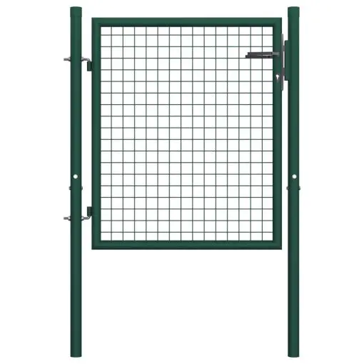 vidaXL Fence Gate Steel 100×125 cm Green