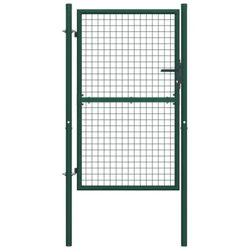 vidaXL Fence Gate Steel 100×150 cm Green