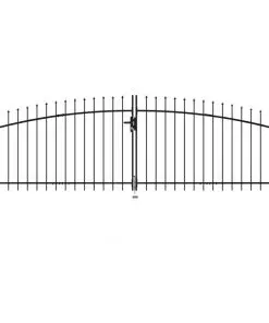 vidaXL Double Door Fence Gate with Spear Top 400×175 cm
