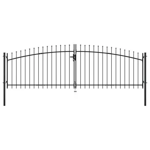 vidaXL Double Door Fence Gate with Spear Top 400×175 cm