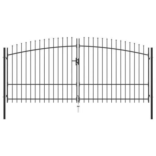 vidaXL Double Door Fence Gate with Spear Top 400×225 cm