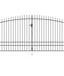 vidaXL Double Door Fence Gate with Spear Top 400×248 cm