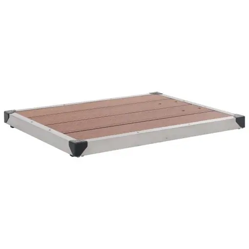 vidaXL Outdoor Shower Tray WPC Stainless Steel 80×62 cm Brown