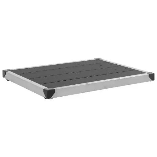 vidaXL Outdoor Shower Tray WPC Stainless Steel 80×62 cm Grey