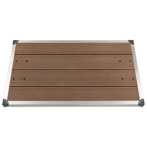 vidaXL Outdoor Shower Tray WPC Stainless Steel 110×62 cm Brown