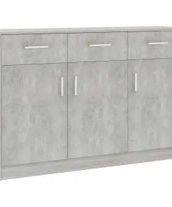 vidaXL Sideboard Concrete Grey 110x34x75 cm Chipboard