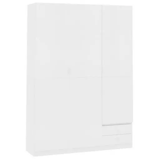 vidaXL 3-Door Wardrobe White 120x50x180 cm Chipboard