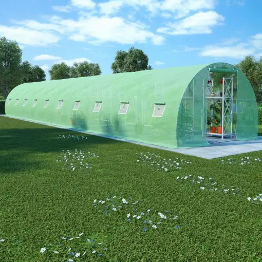 vidaXL Greenhouse with Steel Foundation 45 m? 15x3x2 m