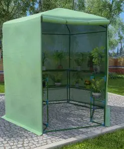 vidaXL Greenhouse with Shelves Steel 227×223 cm