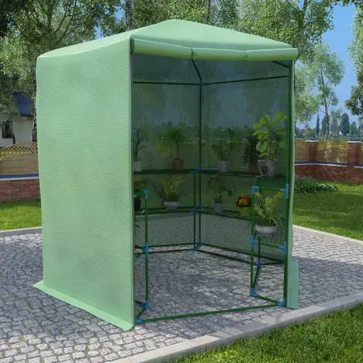 vidaXL Greenhouse with Shelves Steel 227×223 cm