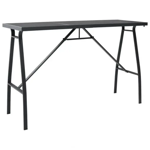 vidaXL Garden Bar Table Black 180x60x110 cm Tempered Glass