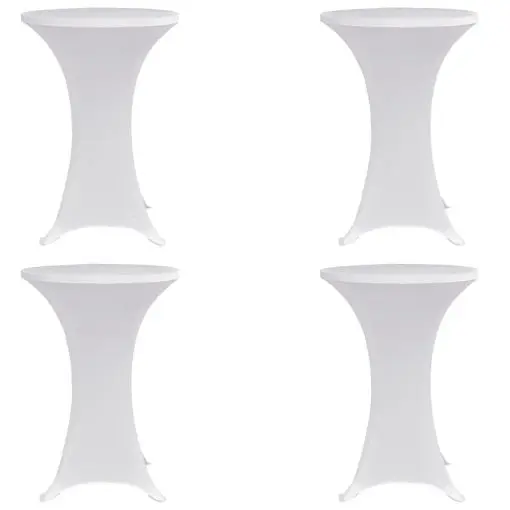 vidaXL Standing Table Cover Ø60 cm White Stretch 4 pcs