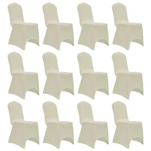 vidaXL Chair Cover Stretch Cream 12 pcs