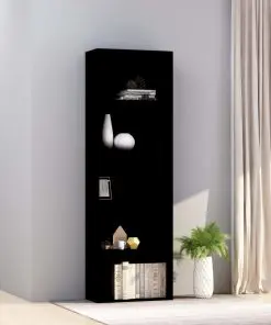 vidaXL 5-Tier Book Cabinet Black 60x30x189 cm Chipboard
