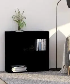 vidaXL 2-Tier Book Cabinet Black 80x30x76.5 cm Chipboard