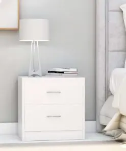 vidaXL Bedside Cabinet White 40x30x40 cm Chipboard