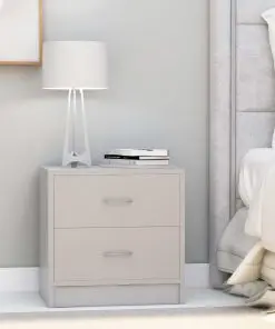 vidaXL Bedside Cabinet Grey 40x30x40 cm Chipboard