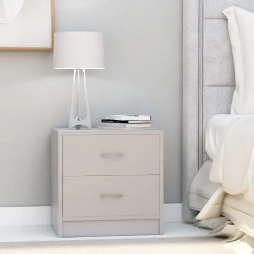 vidaXL Bedside Cabinet Grey 40x30x40 cm Chipboard