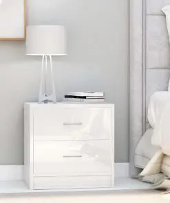 vidaXL Bedside Cabinets 2 pcs High Gloss White 40x30x40 cm Chipboard