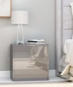vidaXL Bedside Cabinets 2 pcs High Gloss Grey 40x30x40 cm Chipboard