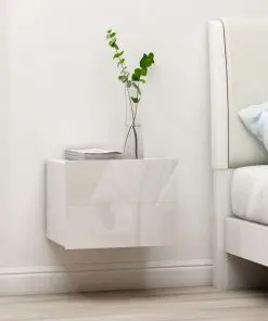 vidaXL Bedside Cabinets 2 pcs High Gloss White 40x30x30 cm Chipboard