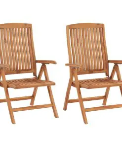 vidaXL Reclining Garden Chairs 2 pcs Solid Teak Wood
