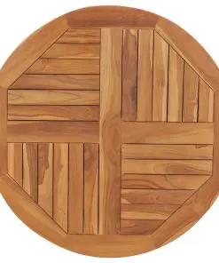 vidaXL Table Top Solid Teak Wood Round 2.5 cm 80 cm