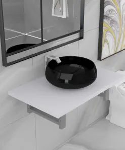 vidaXL Two Piece Bathroom Furniture Set Ceramic White