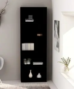 vidaXL 5-Tier Book Cabinet Black 60x24x175 cm Chipboard