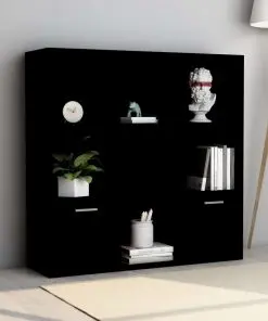 vidaXL Book Cabinet Black 98x30x98 cm Chipboard