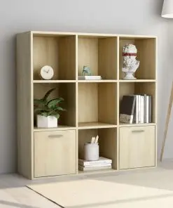 vidaXL Book Cabinet Sonoma Oak 98x30x98 cm Chipboard