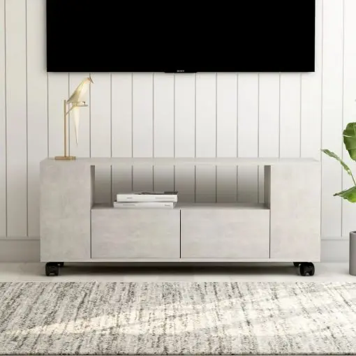 vidaXL TV Cabinet Concrete Grey 120x35x43 cm Chipboard