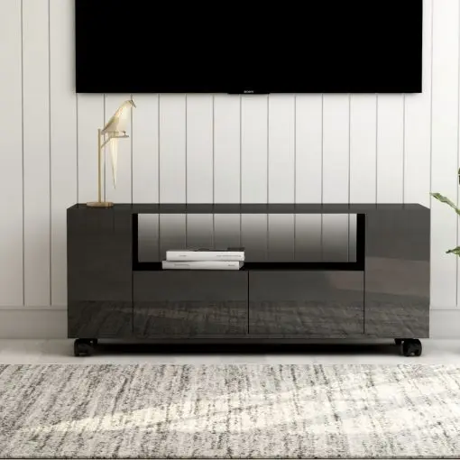 vidaXL TV Cabinet High Gloss Grey 120x35x43 cm Chipboard