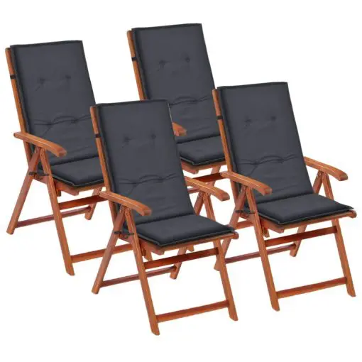 vidaXL Garden Chair Cushions 4 pcs Anthracite 120x50x3 cm