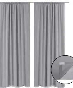 vidaXL Blackout Curtains 2 pcs Double Layer 140×245 cm Grey