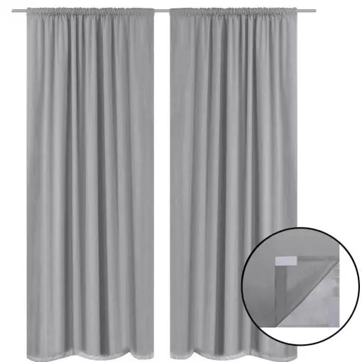 vidaXL Blackout Curtains 2 pcs Double Layer 140×245 cm Grey